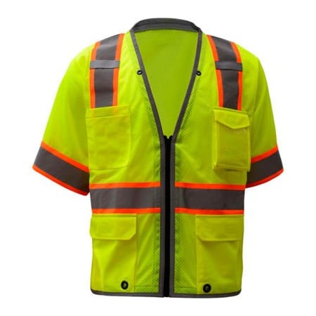 Gss Safety GSS Safety 2701, Class 3, Heavy Duty Safety Vest, Lime, L 2701-L